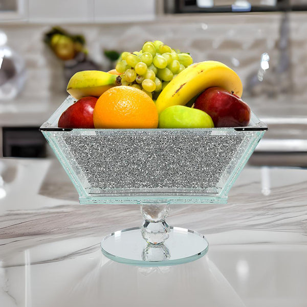 crystal fruit bowl, crushed diamond fruit bowl, crushed crystal fruit bowl