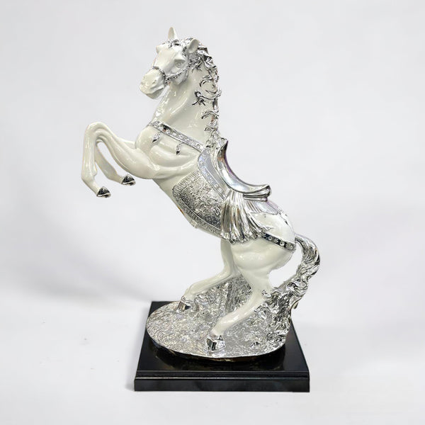 horse ornaments, white/silver horse ornament, white/silver horse ornament