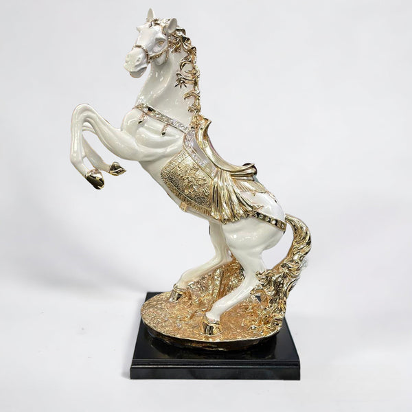 horse ornaments, white/gold horse ornament, white/gold horse ornament
