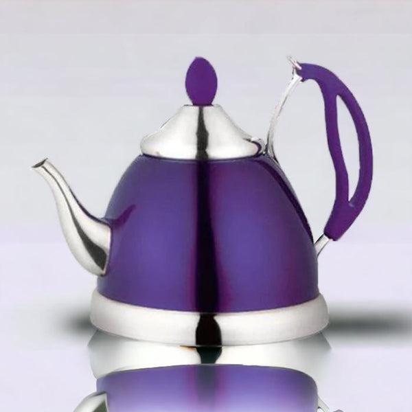 stainless steel tea pot, tea pot stainless steel, purple tea pot