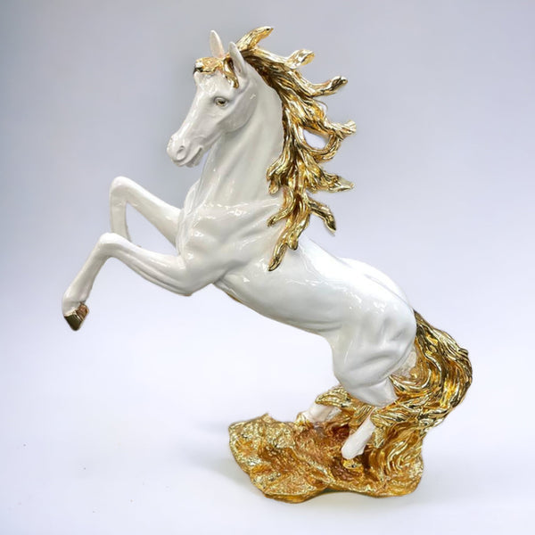 horse ornaments, white/gold horse ornament, white/gold horse ornament