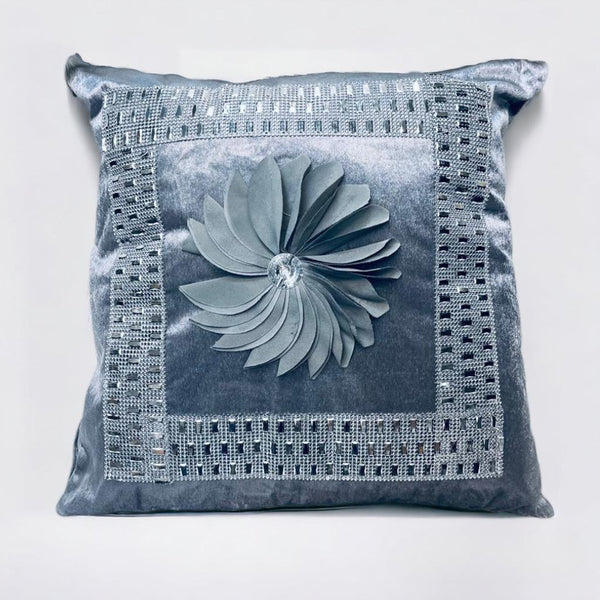 cushion covers, sofa cushion cover, Embroidered cushion cover, floral printed cushion cover, velvet cushion cover, silver gray cushion cover