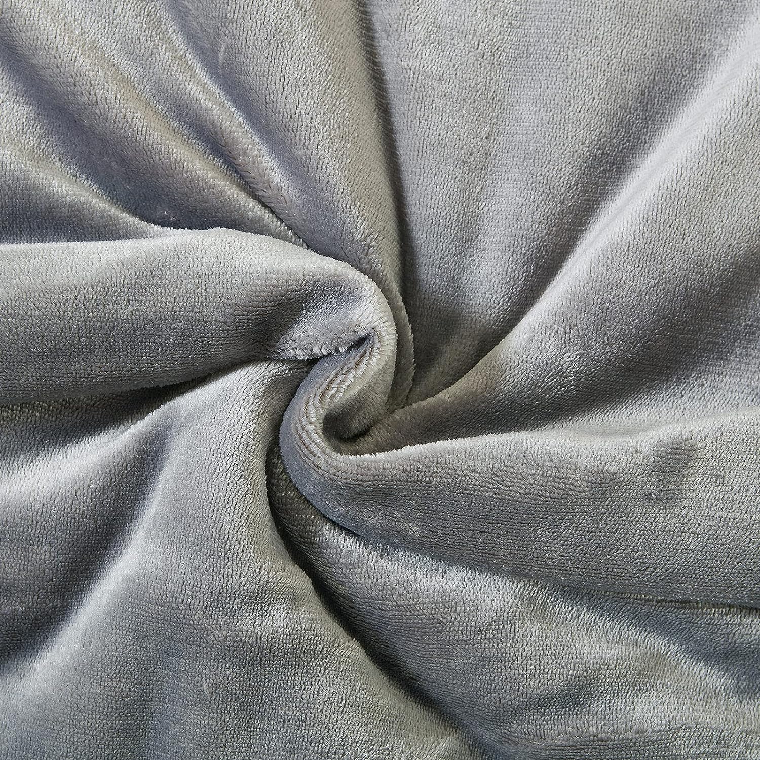 Sherpa Fleece Blanket Throw Light Grey