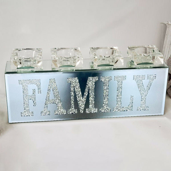 candle holder, family candle holder, family letter candle holder